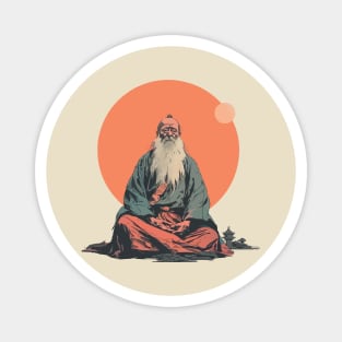 Zen Old Master Meditating Magnet